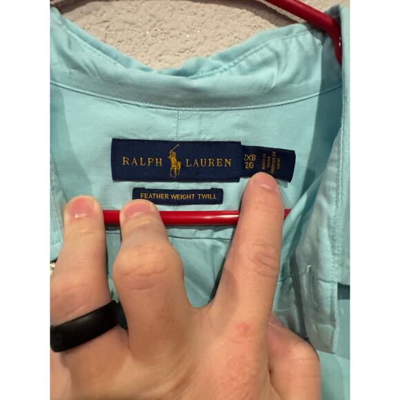 Ralph Lauren Men's Featherweight Twill Shirt Button Down Faded Mint Size 2X - Picture 4 of 7